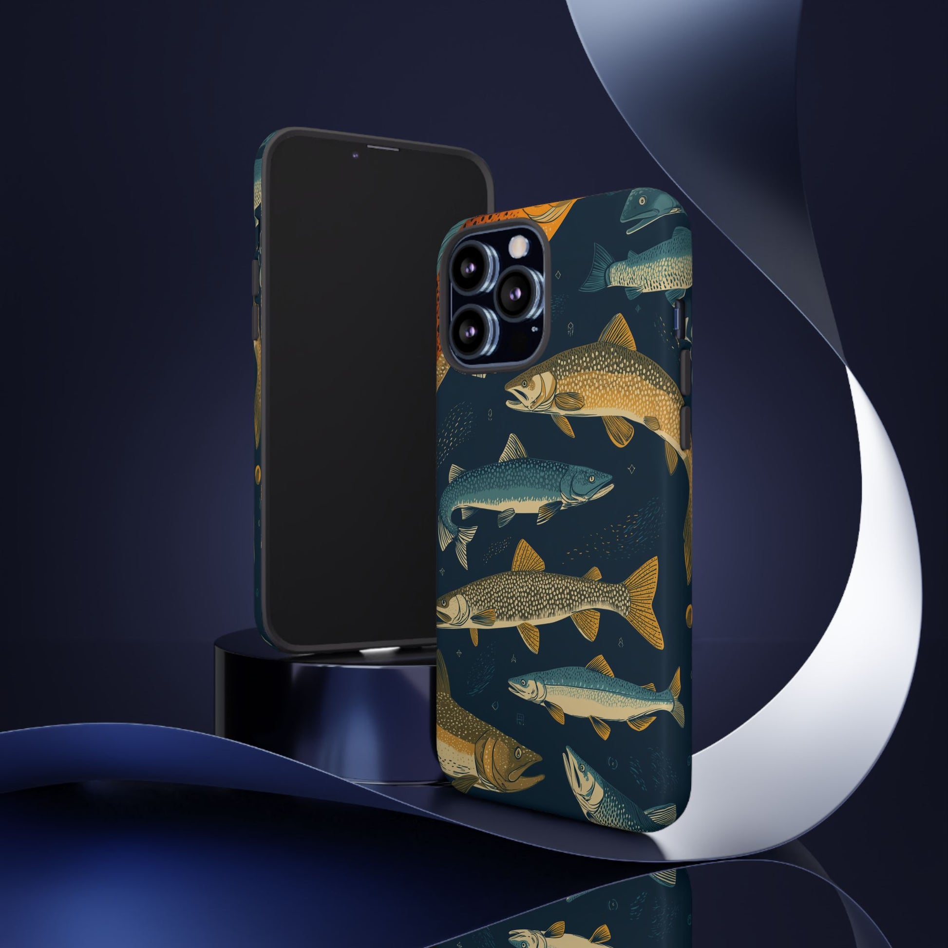 Abstract Fish Salmon Fishing Pattern