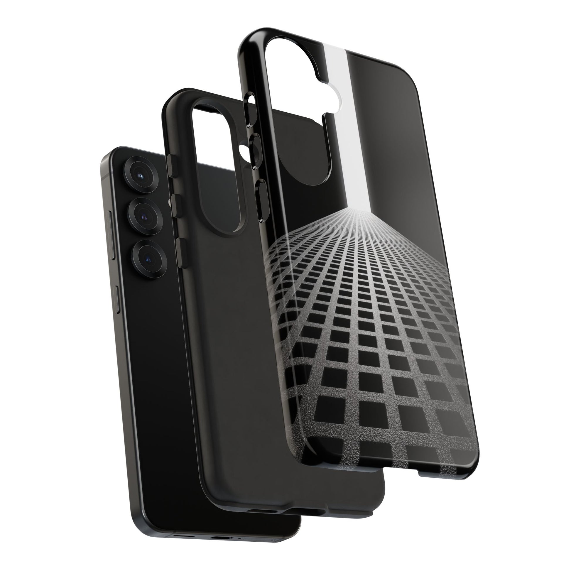 Black Gray Minimalist Grid Surreal Building Pathway
