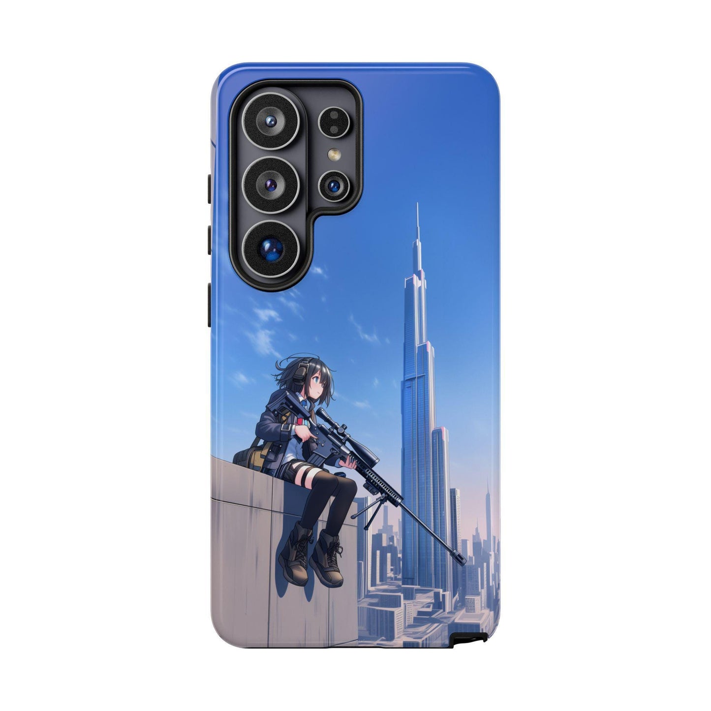 Sniper Anime Girl City Buildings