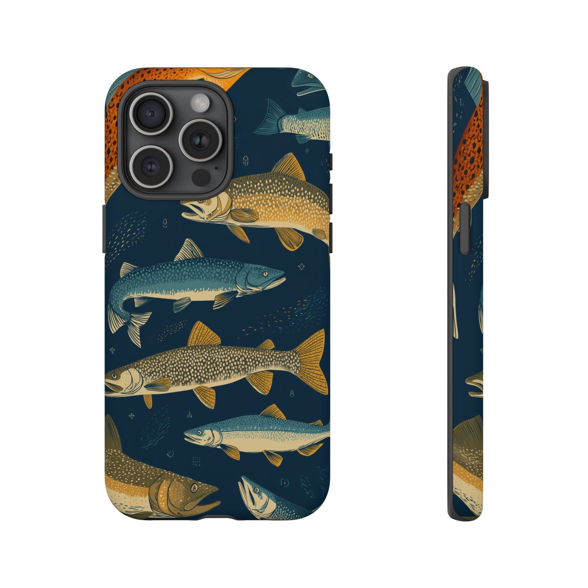 Abstract Fish Salmon Fishing Pattern