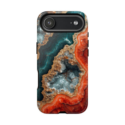 a collection of phone cases for various smartphone models, including an iPhone, Samsung Galaxy, and Google Pixel.