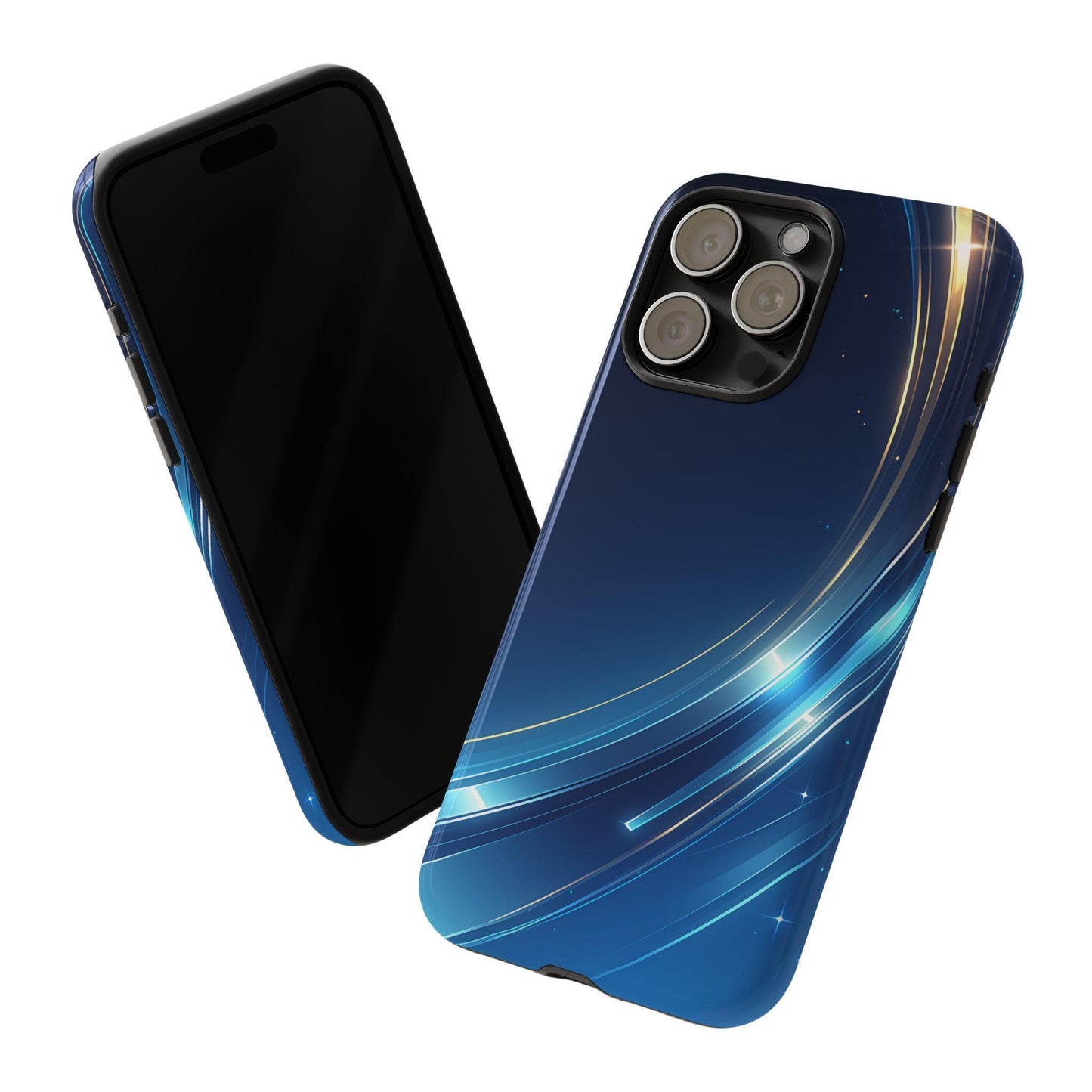Blue Metallic Curved Wave