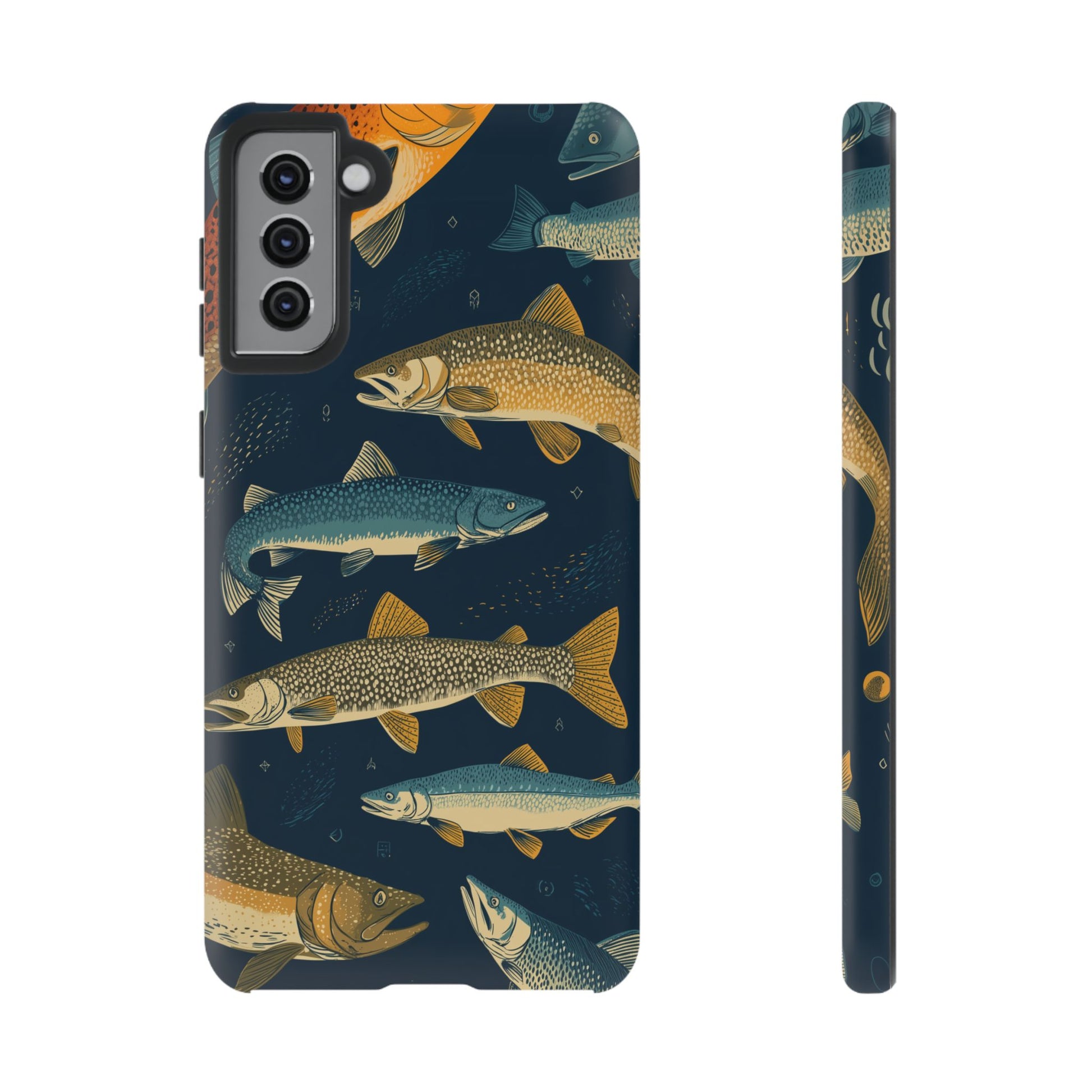 Abstract Fish Salmon Fishing Pattern