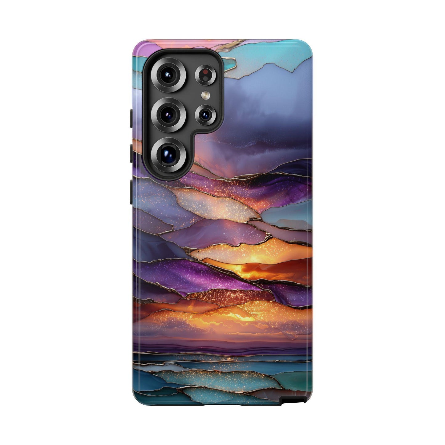 Serene Lavender Sunset Glass Layers