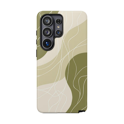 Sage Green Contour Wave Lines