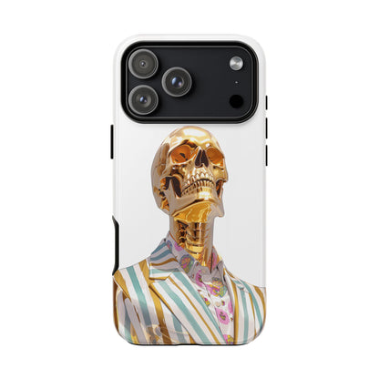 Golden Skeleton Striped Suit Skull