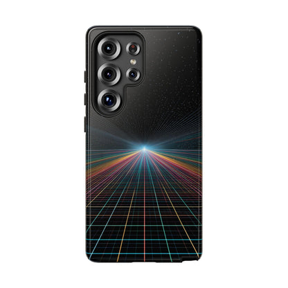 Neon Lines Warp Grid Converging