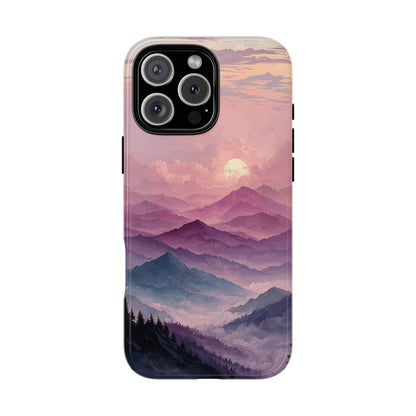 Watercolor Purple Mountains Pastel