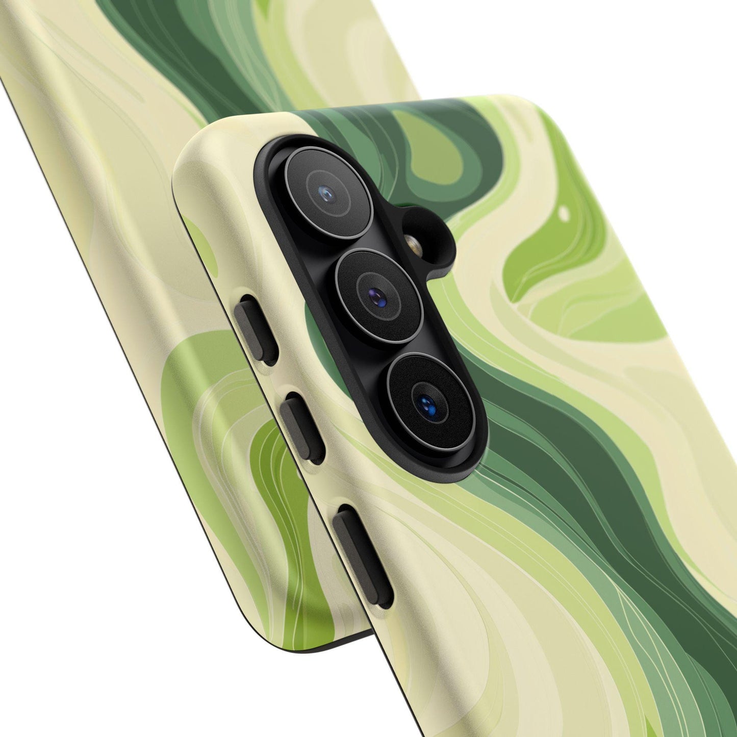 Lime Green Wavy Cream Vector