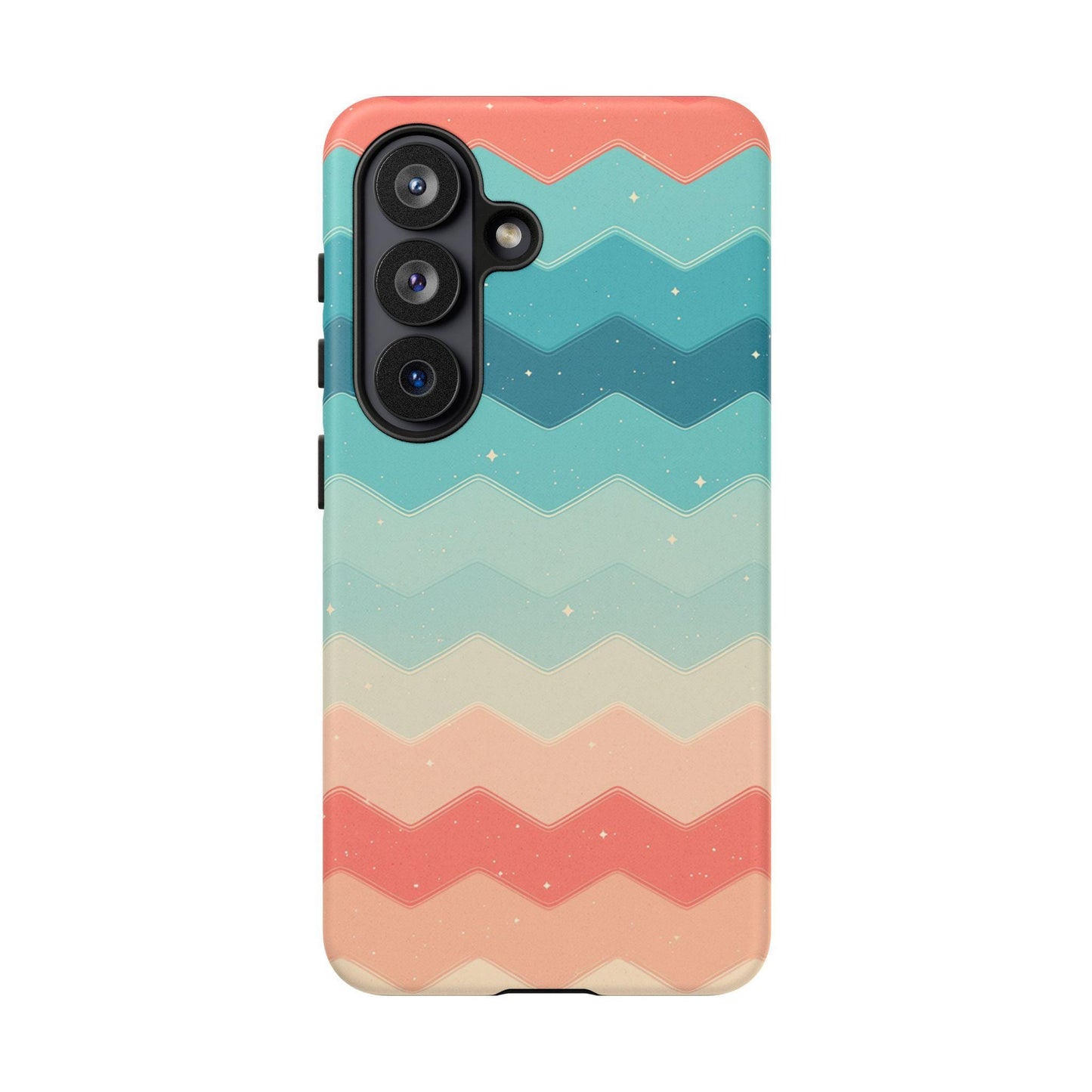Turquoise Coral Gradient Chevron Wave