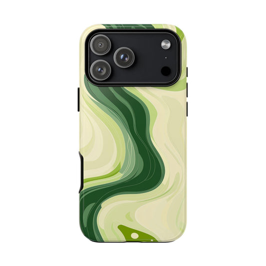 Lime Green Wavy Cream Vector