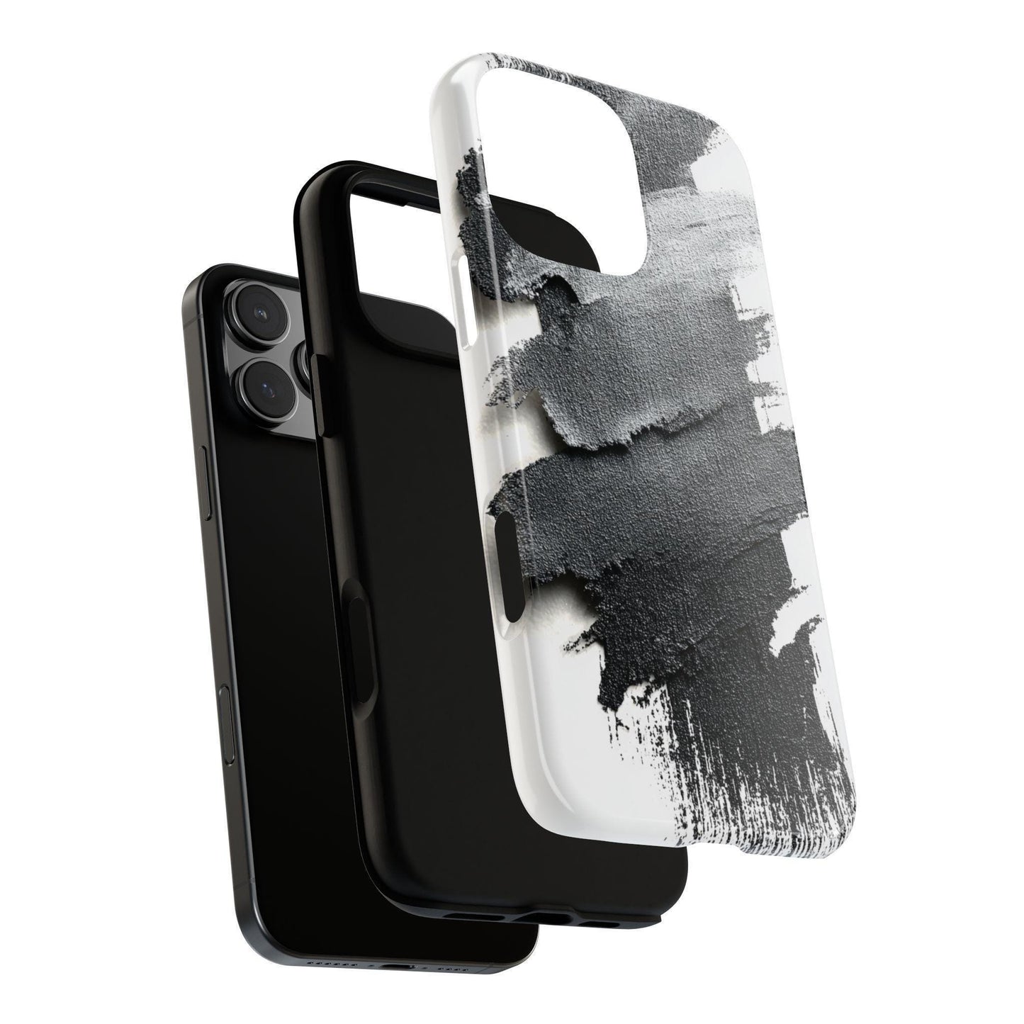 Charcoal Brush Strokes Gray Cascade