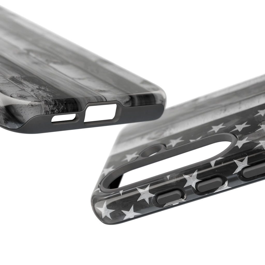 American Flag Flat Gray Wood Tone