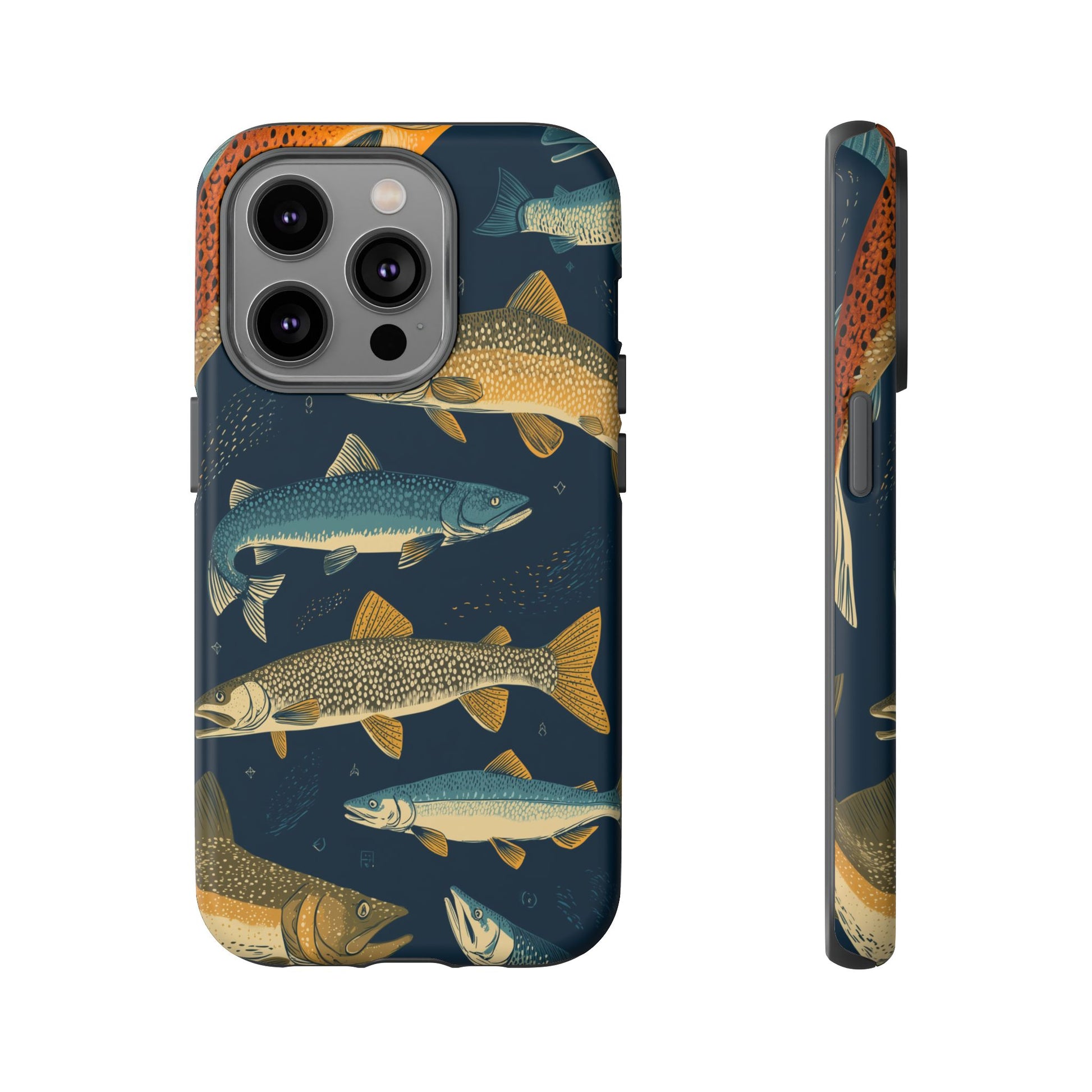 Abstract Fish Salmon Fishing Pattern