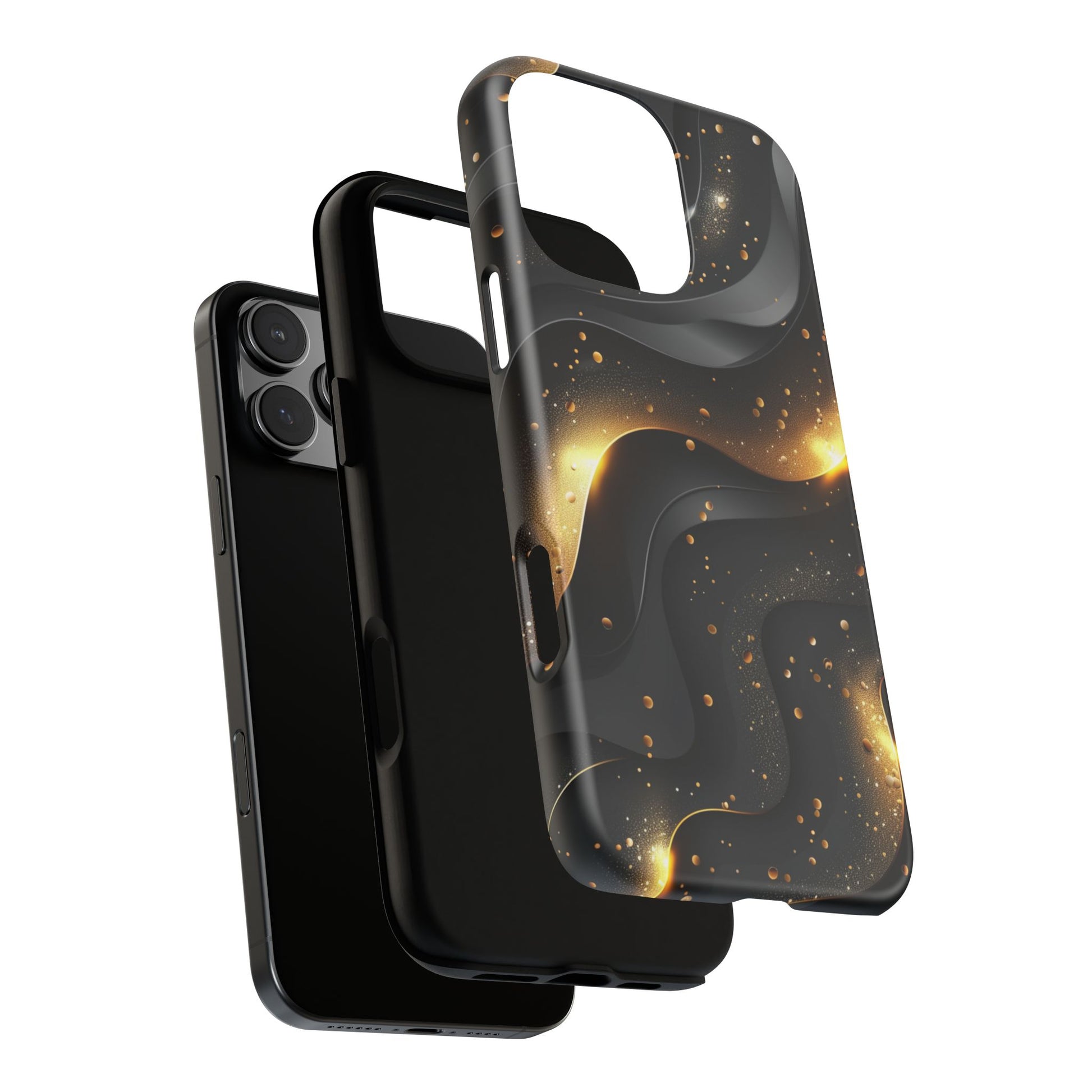 Black Gold Minimalist Waves Cover Phone Case