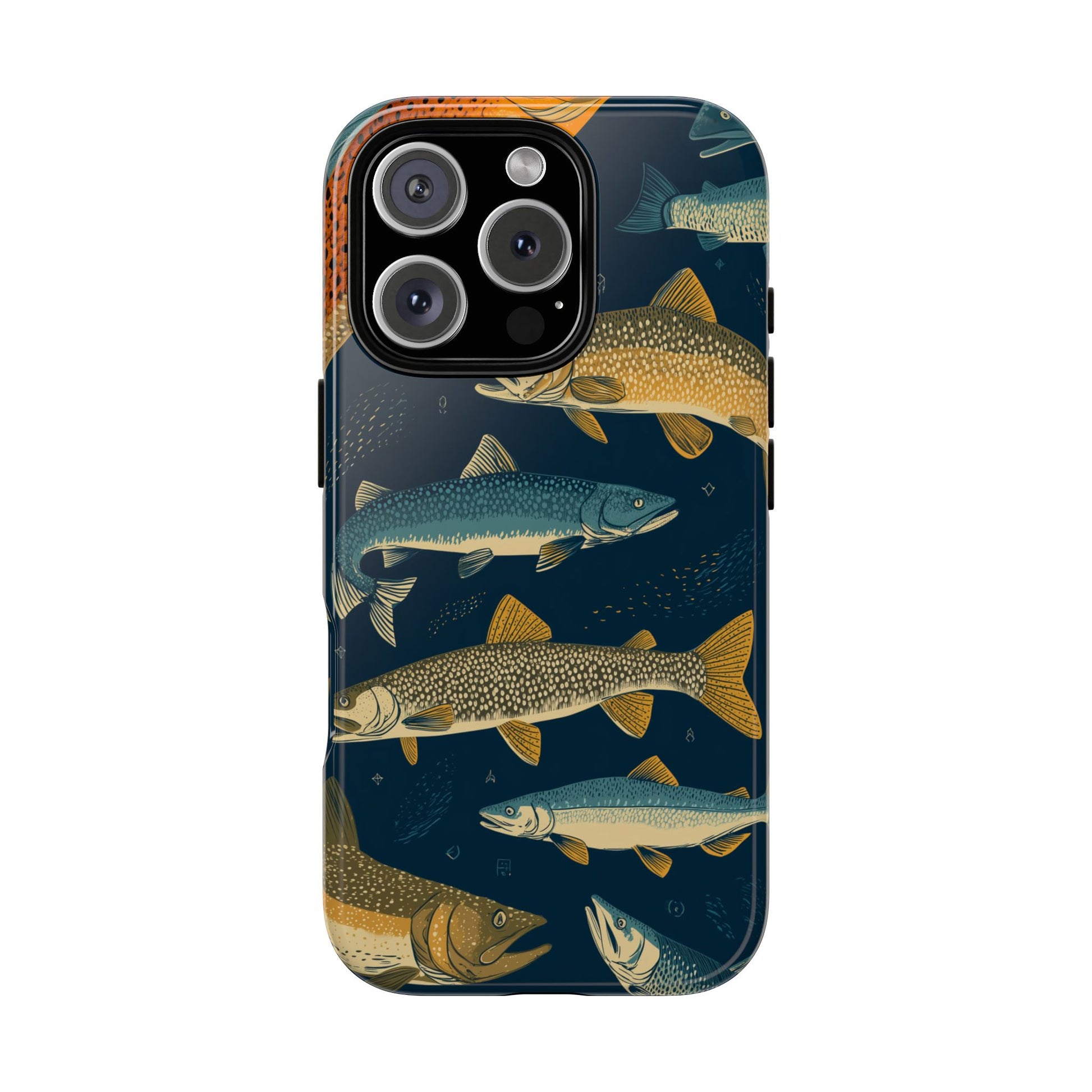 Abstract Fish Salmon Fishing Pattern