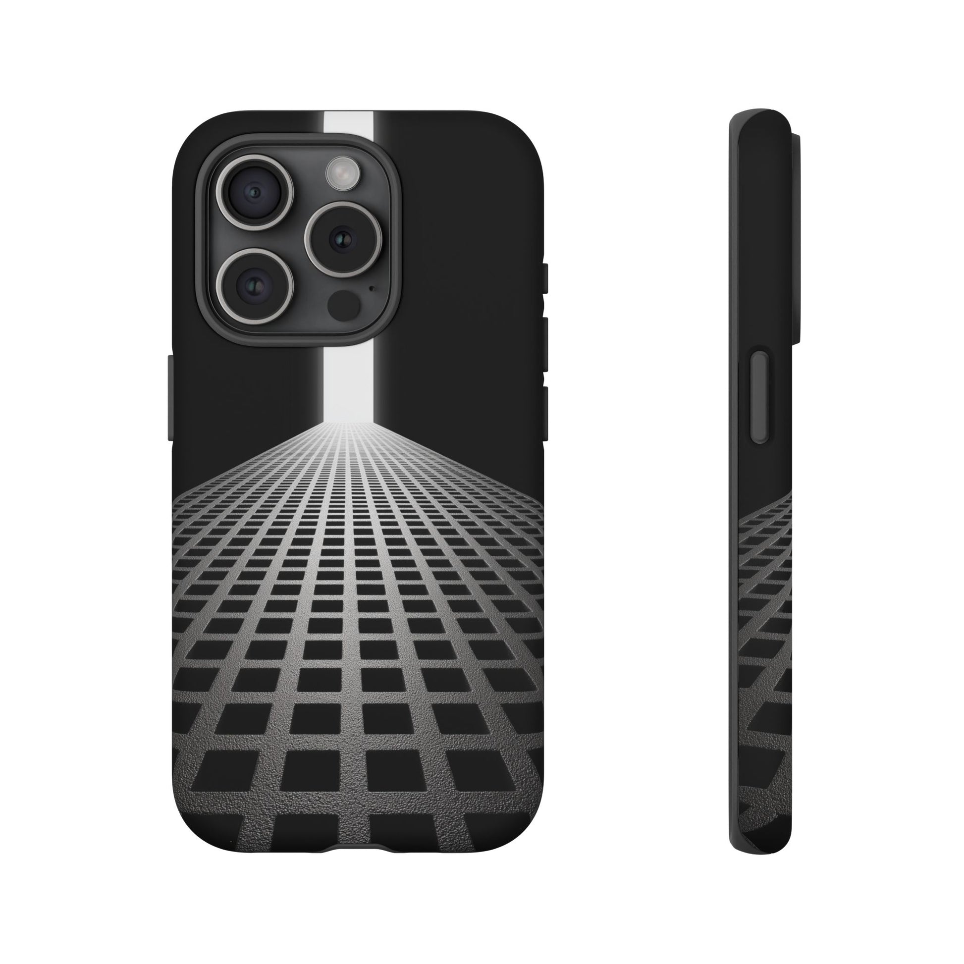 Black Gray Minimalist Grid Surreal Building Pathway