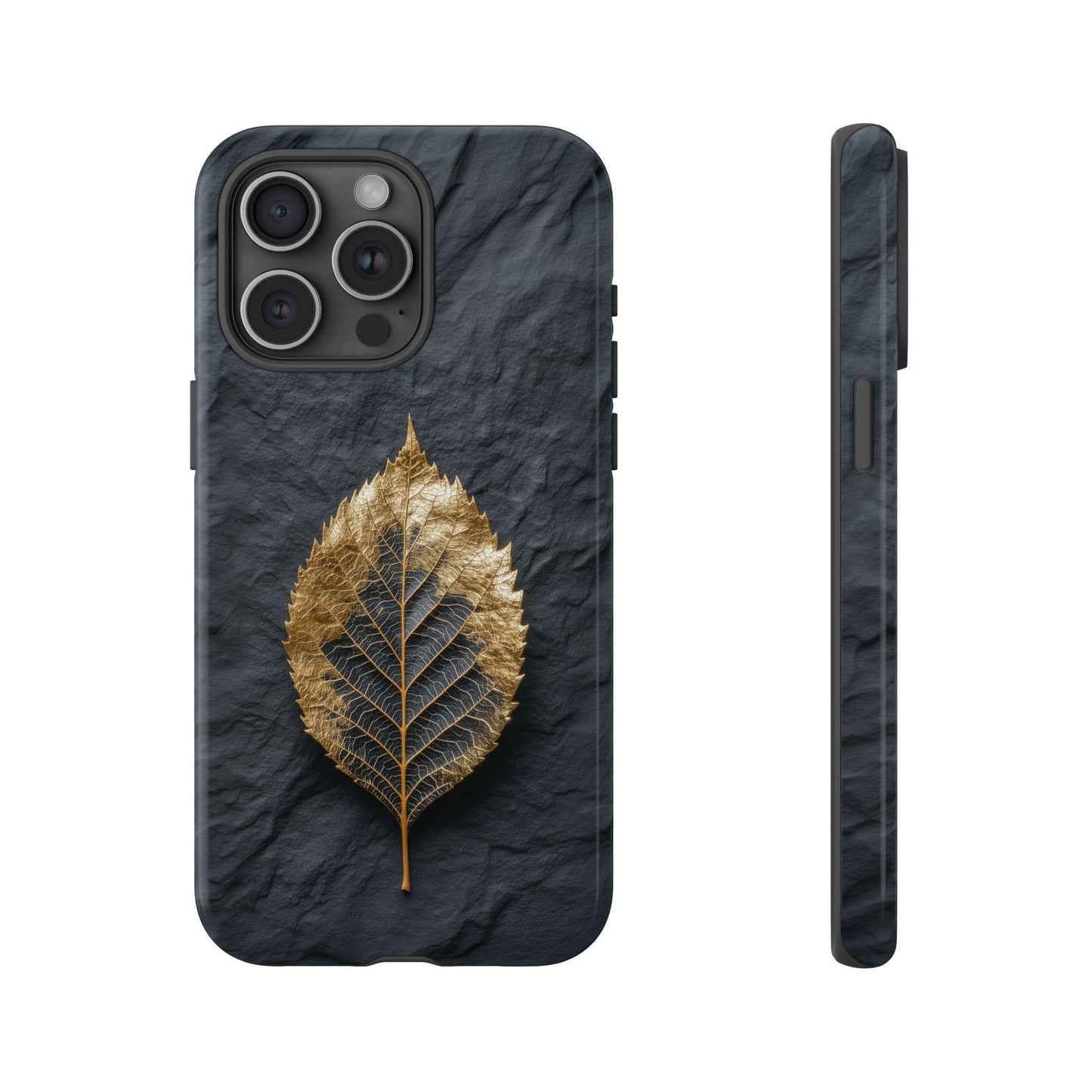 Gold Foil Leaf Dark Charcoal
