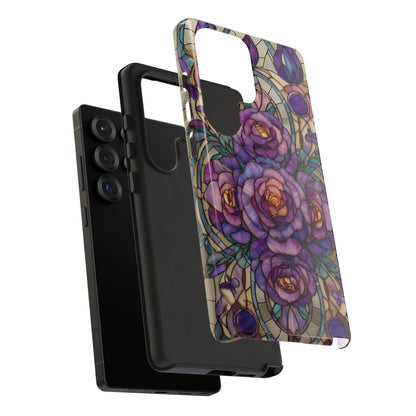 Lavender Roses Stained Glass