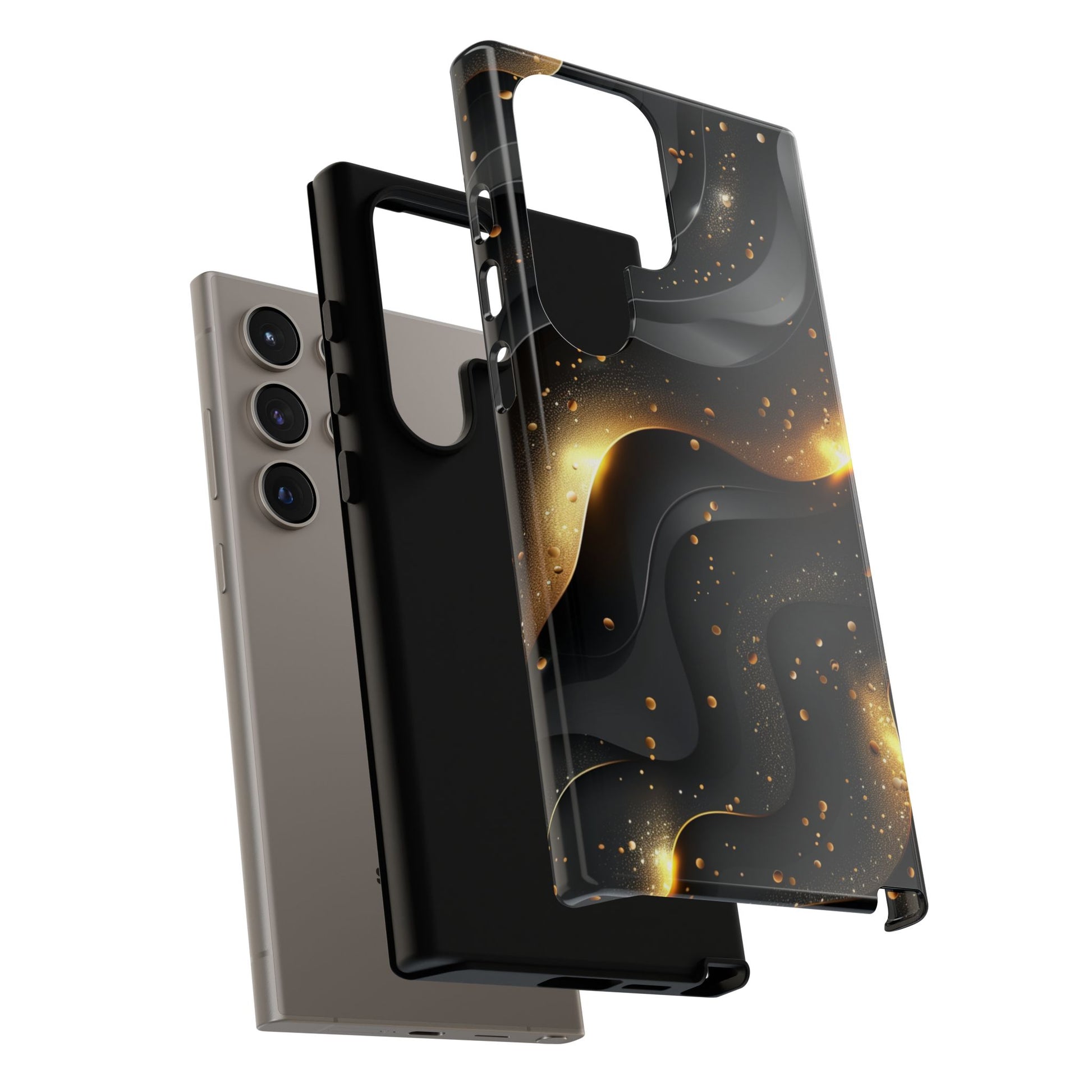 Black Gold Minimalist Waves Cover Phone Case