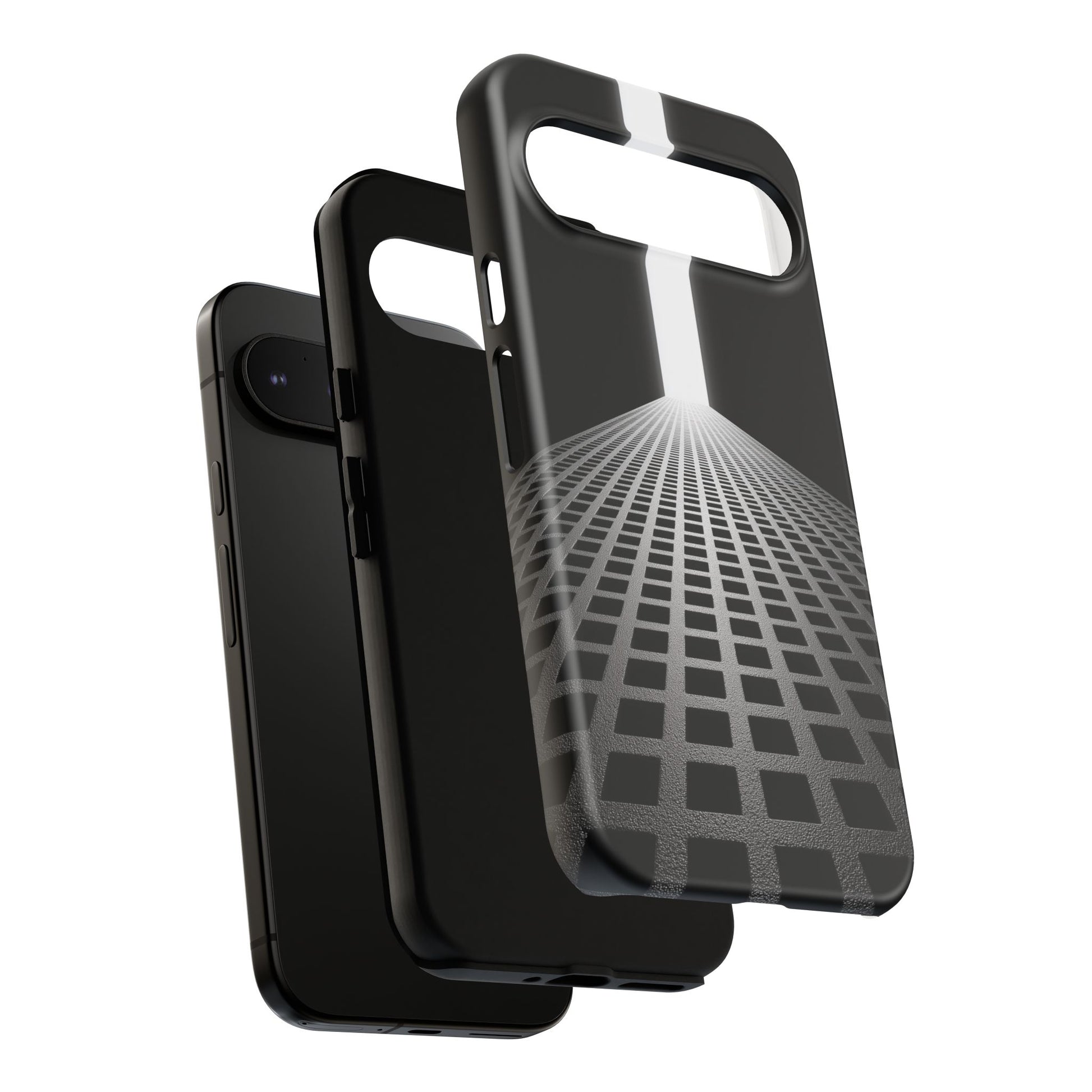 Black Gray Minimalist Grid Surreal Building Pathway