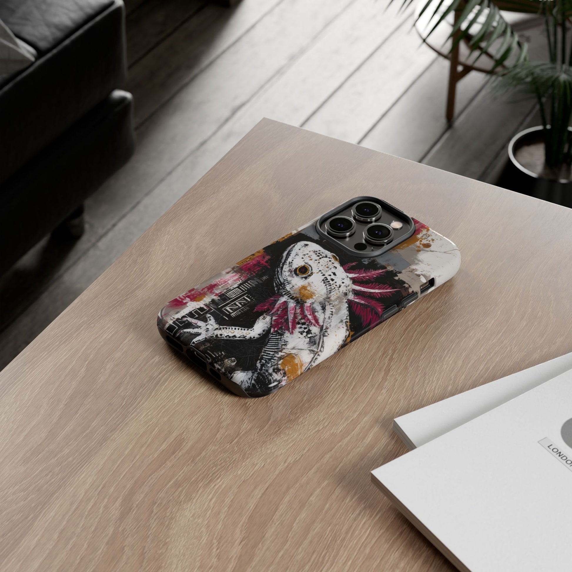 Abstract Axolotl White Pink Artwork