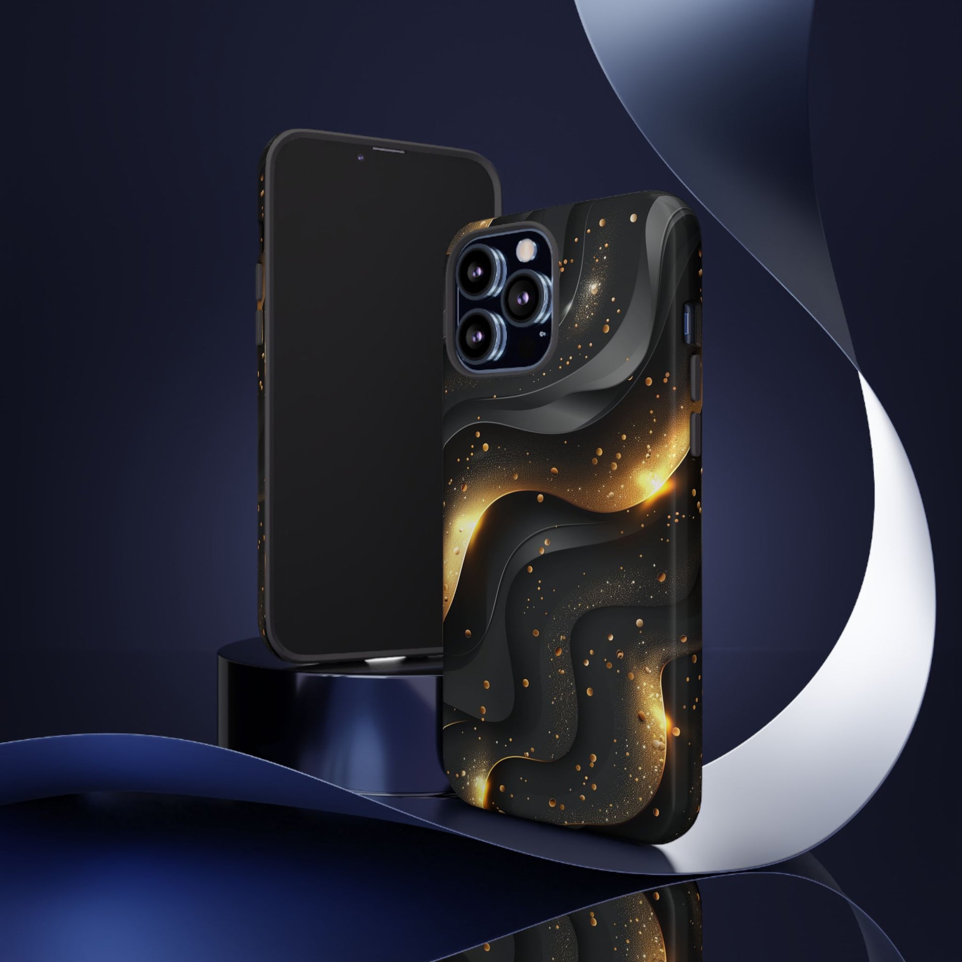 Black Gold Minimalist Waves Cover Phone Case