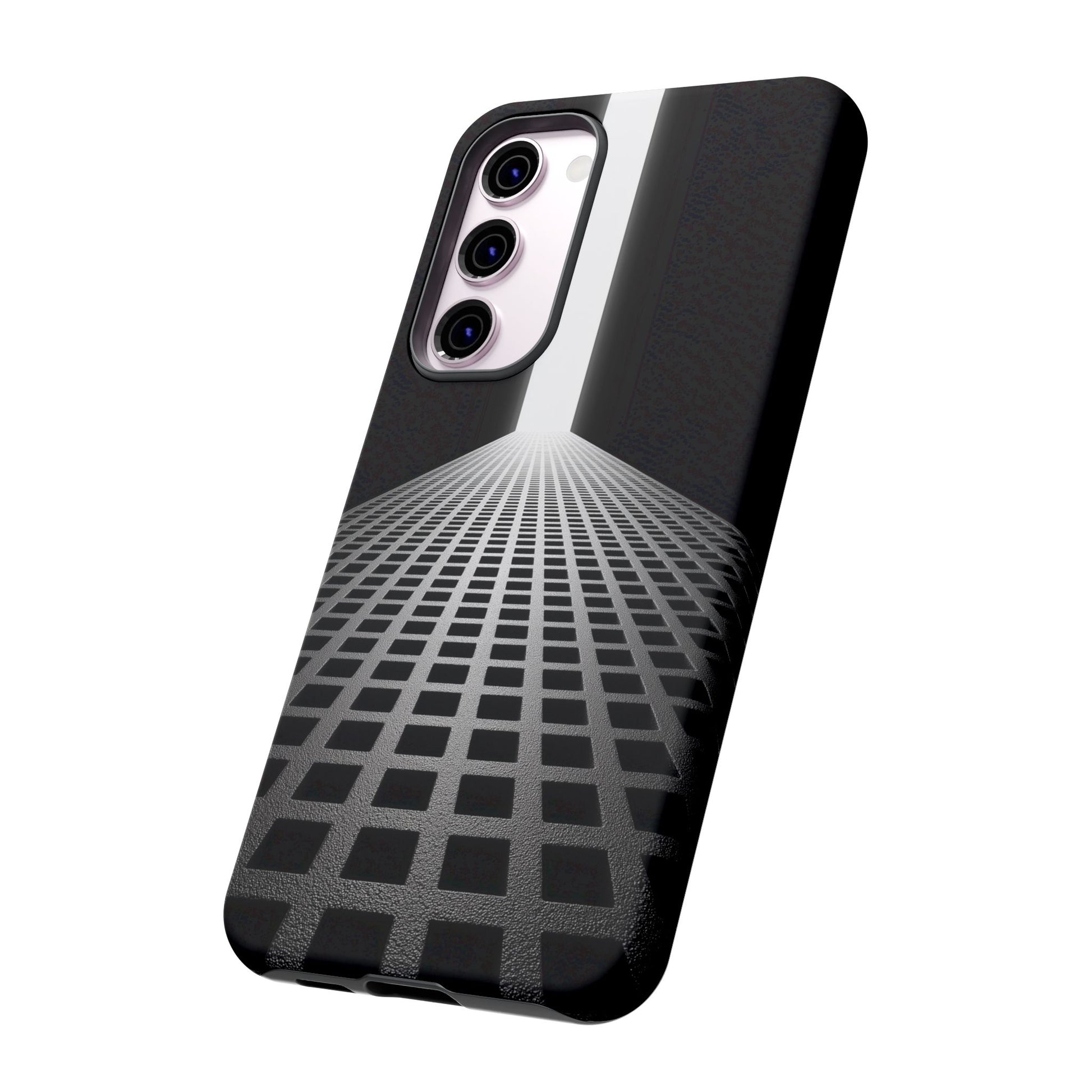 Black Gray Minimalist Grid Surreal Building Pathway