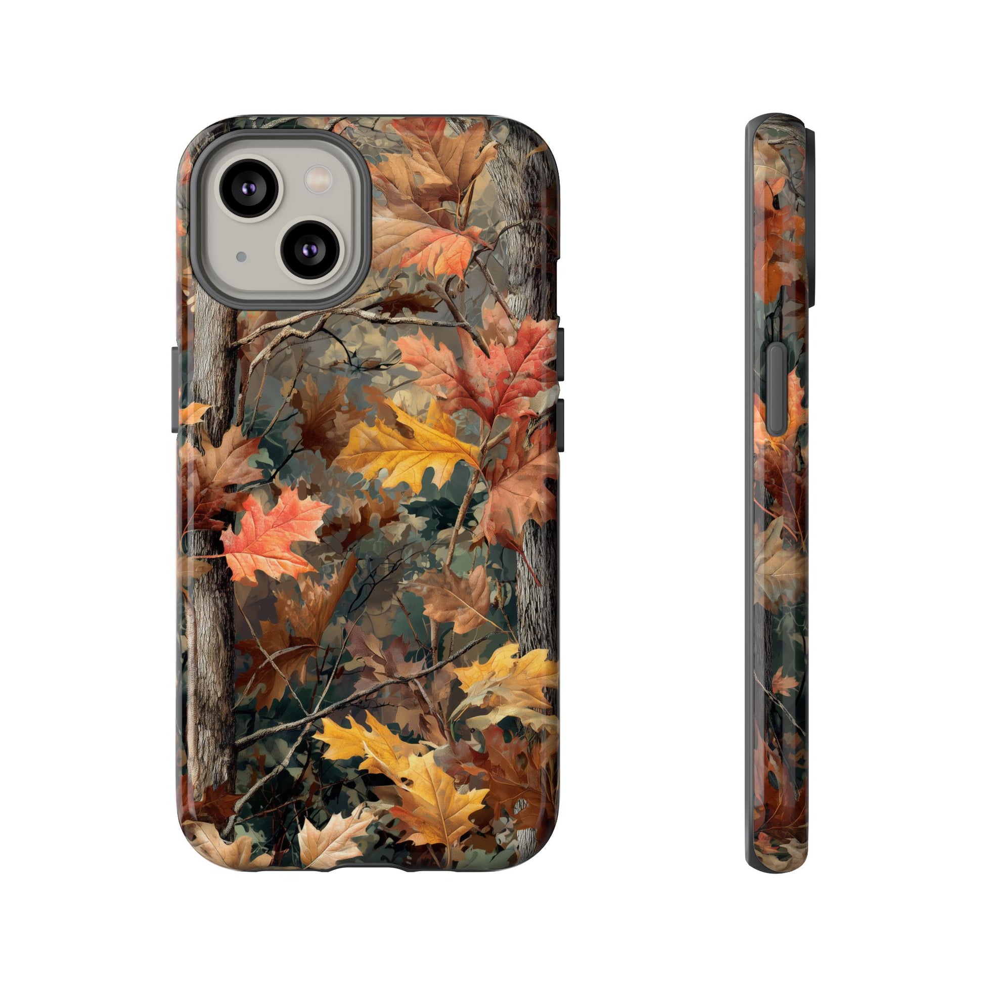 Autumn Forest Camouflage Orange Brown Leaves