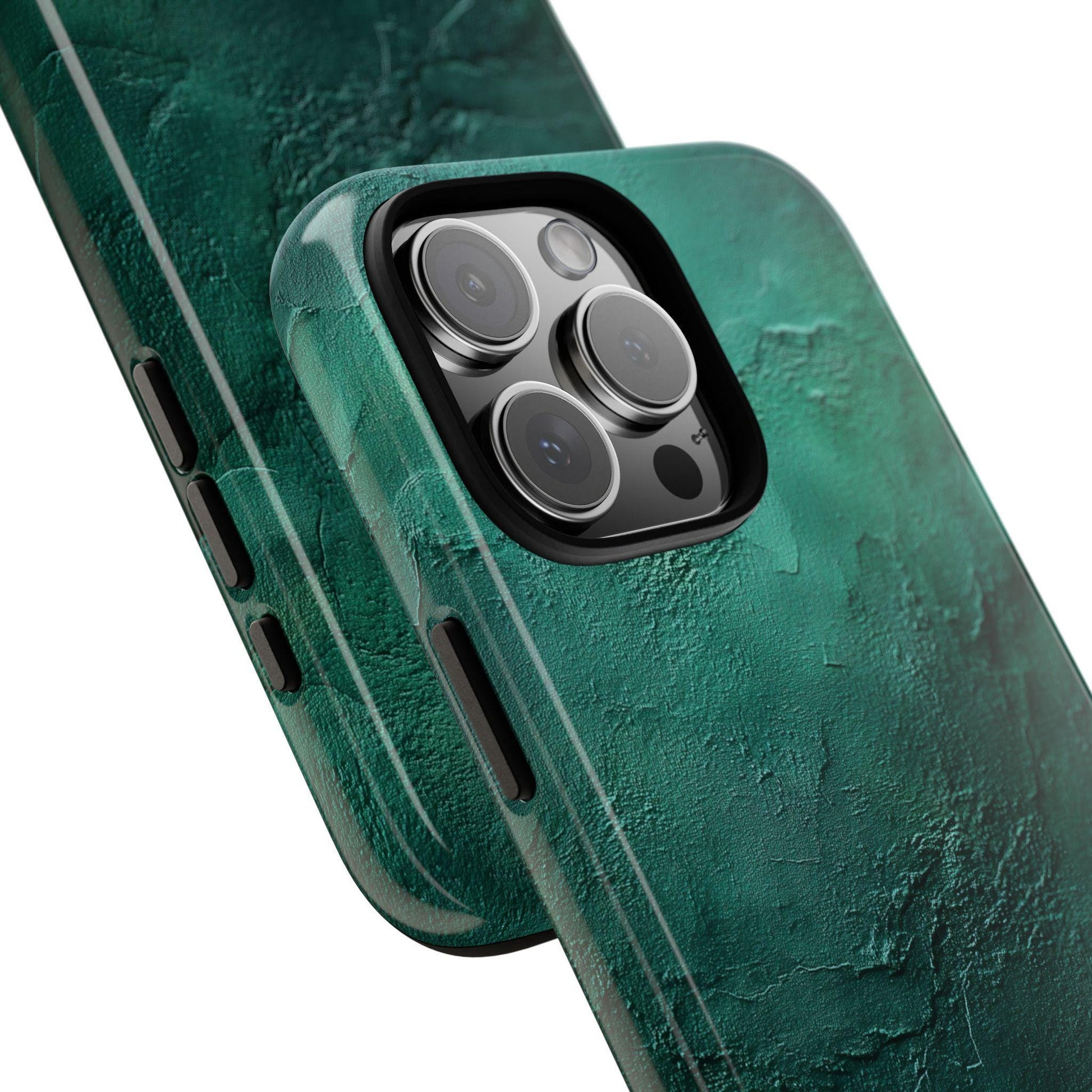 The image is an advertisement for a slim case designed for smartphones. It features a close-up view of the case and a smartphone, highlighting the case's features such as its open access to all ports, impact-resistant corners, raised camera, and screen protection. The case also has a high resolution non-fading print, making it a visually appealing and durable option for smartphone users.