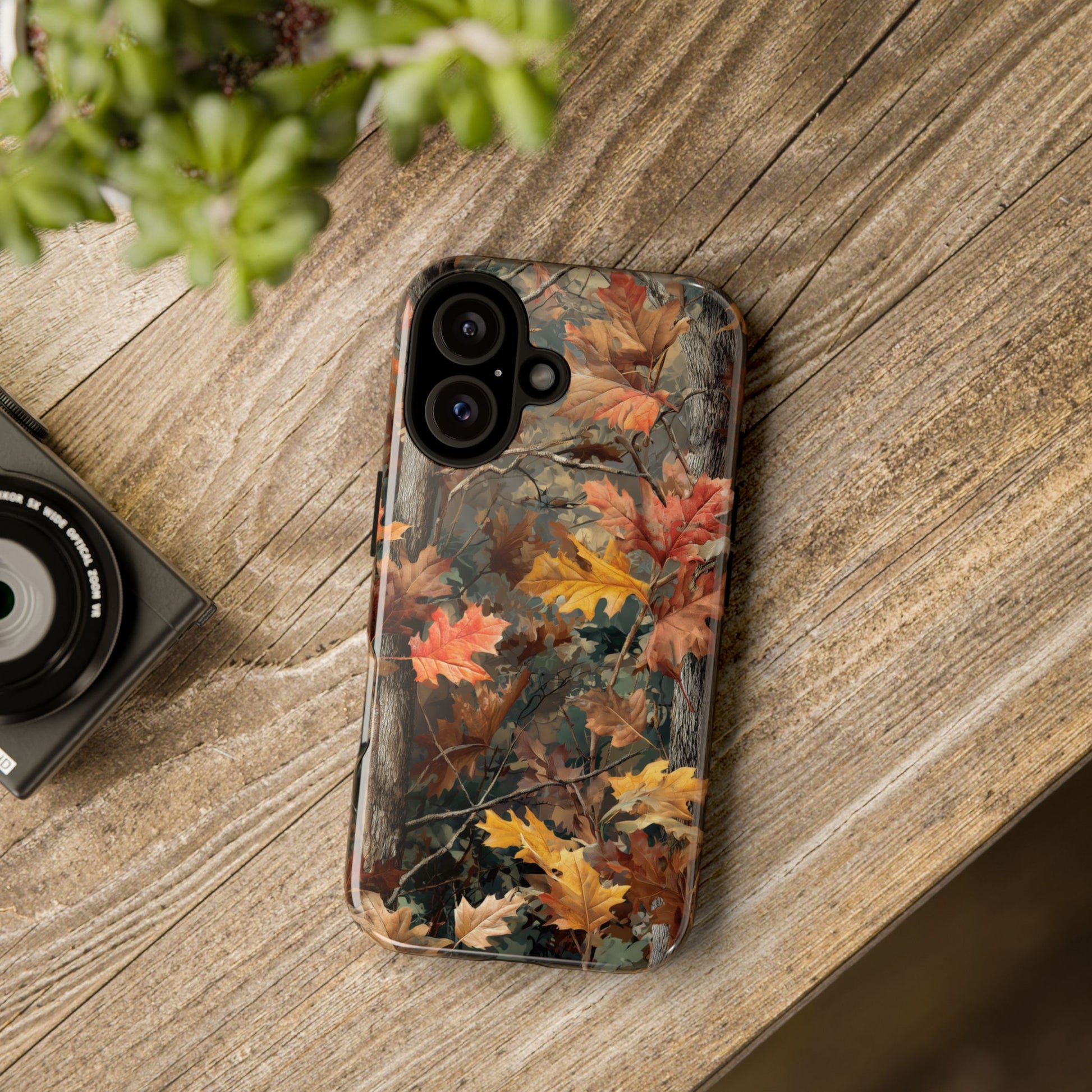 Autumn Forest Camouflage Orange Brown Leaves