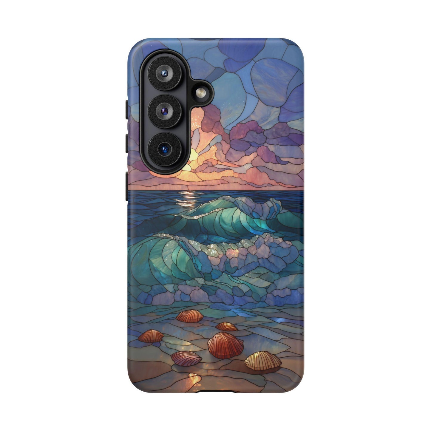 Lavender Beach Stained Glass Waves