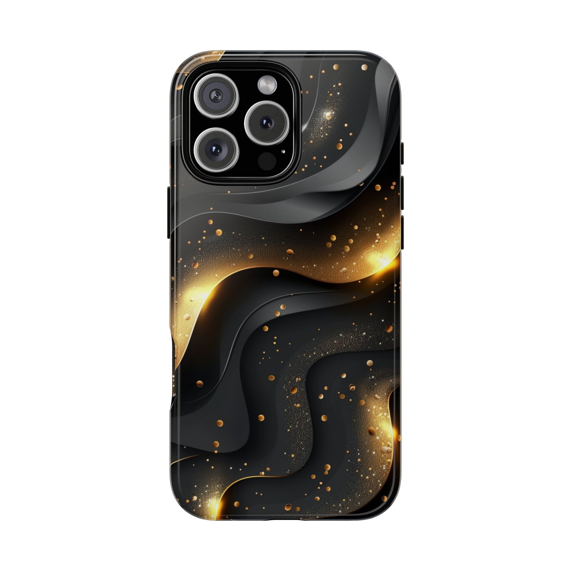 Black Gold Minimalist Waves Cover Phone Case