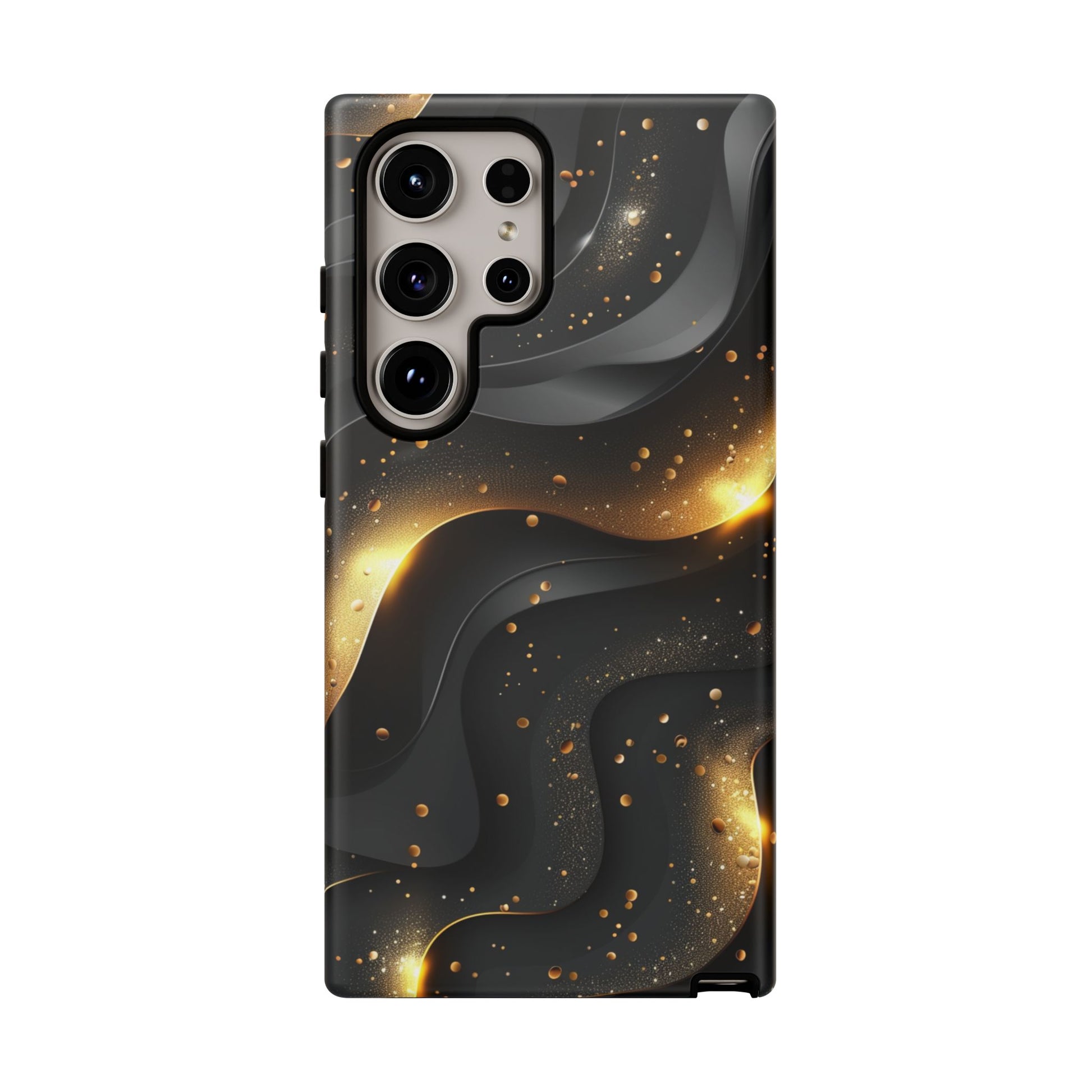 Black Gold Minimalist Waves Cover Phone Case