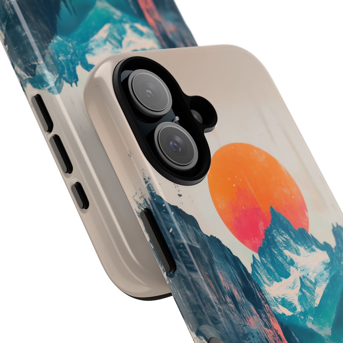 Blue Mountain Orange Sun Risograph