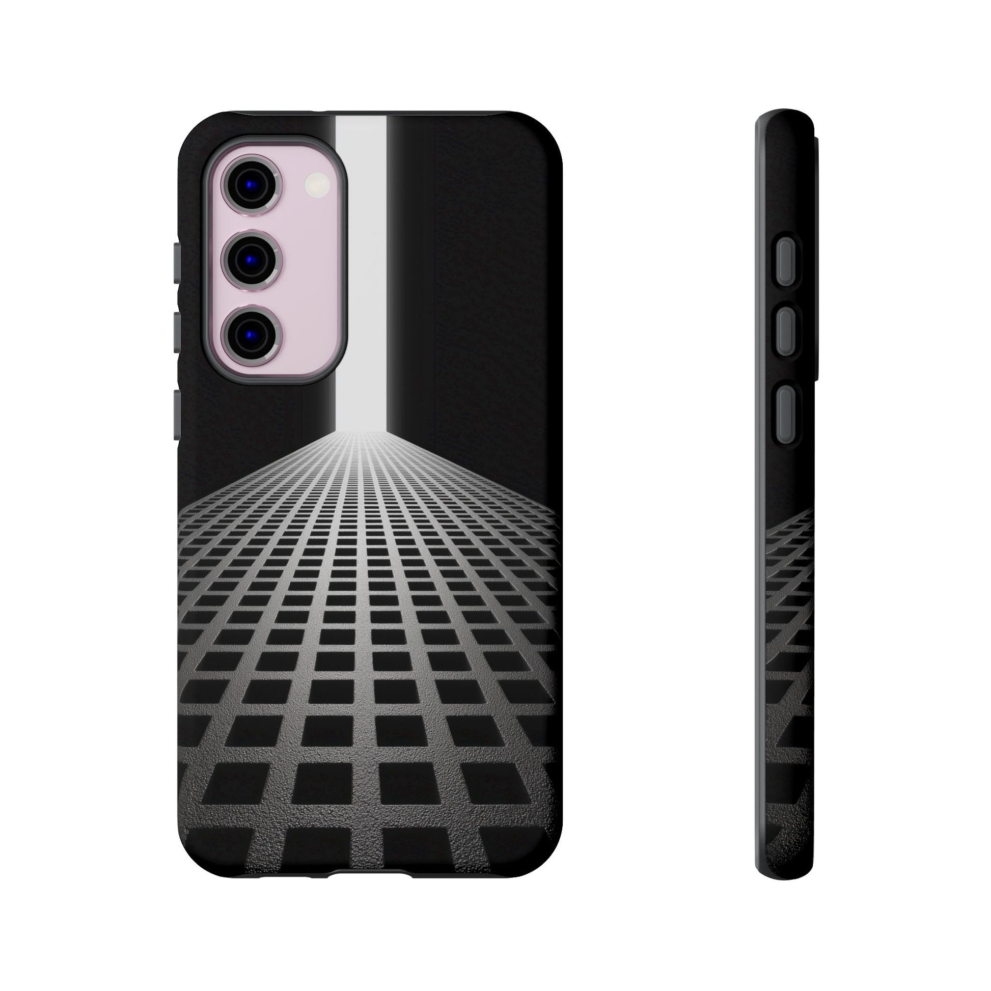 Black Gray Minimalist Grid Surreal Building Pathway