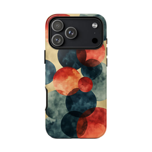 Blue Red Circles Terracotta Tones