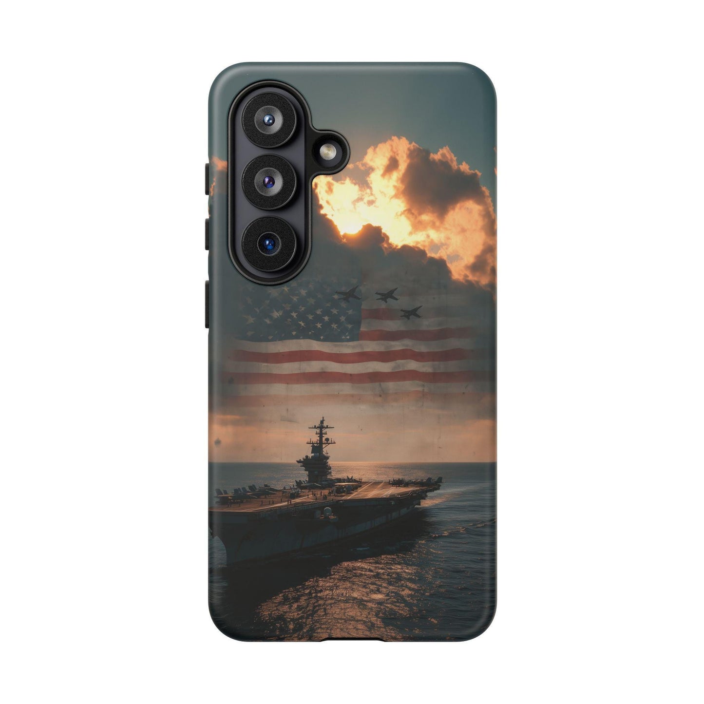 US Navy Carrier Ship American Flag