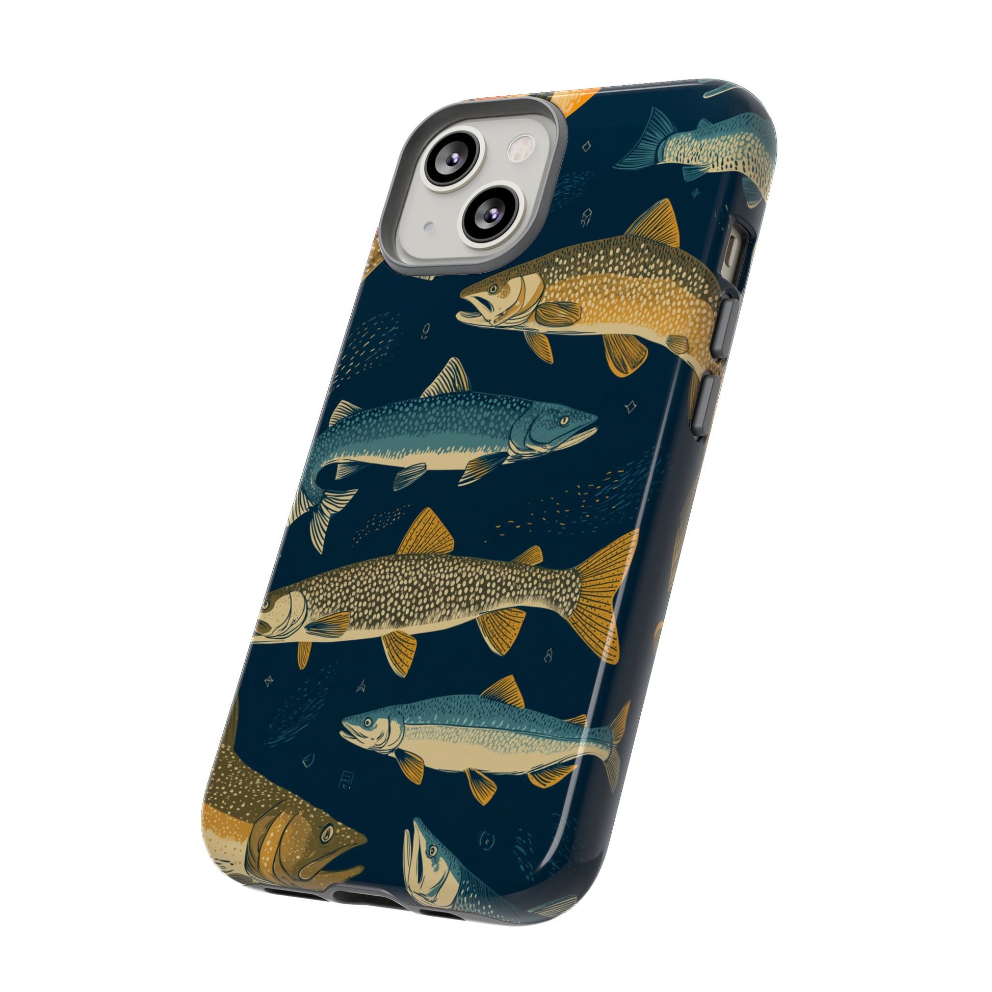 Abstract Fish Salmon Fishing Pattern