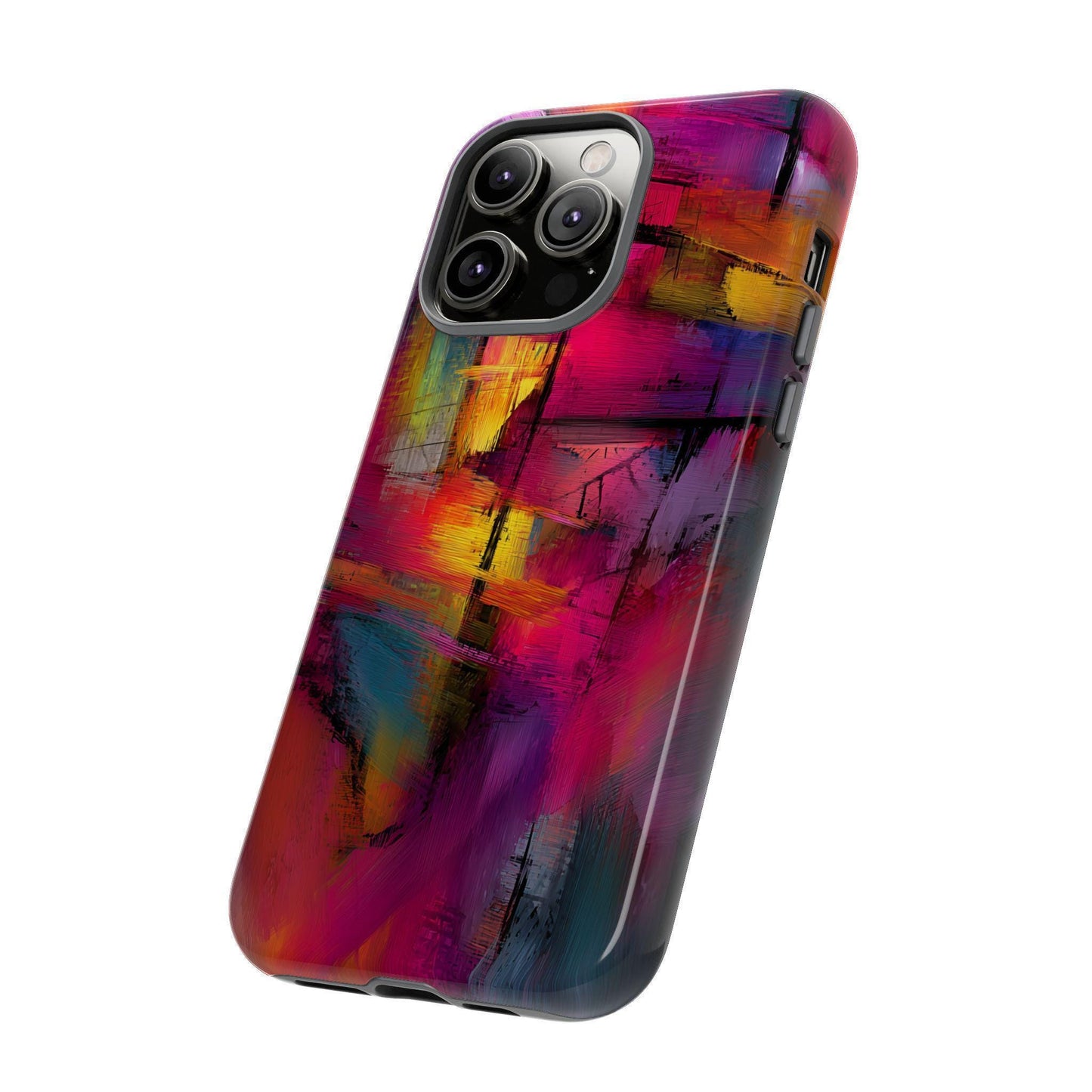 Chaotic Love Abstract Magenta Paint Art