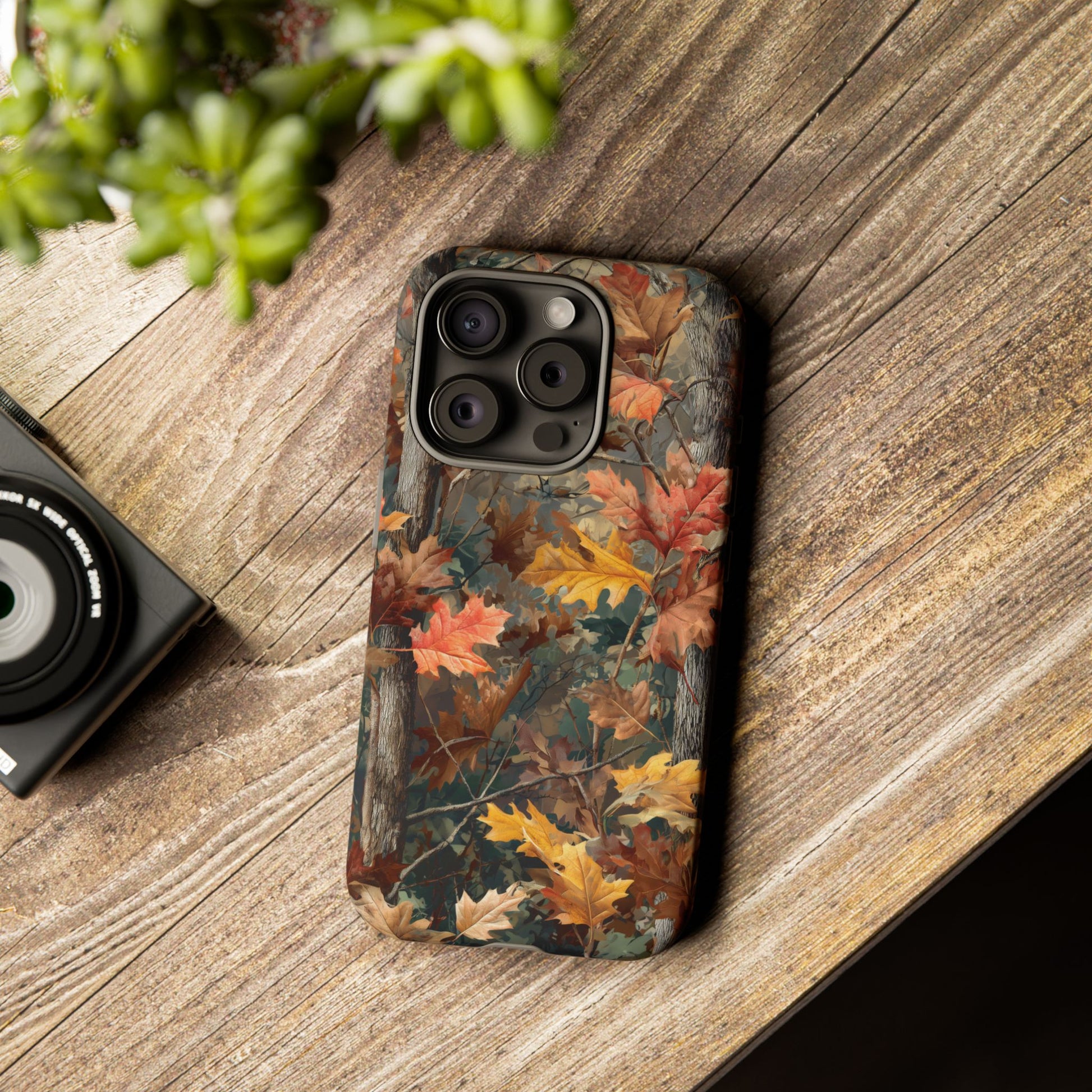 Autumn Forest Camouflage Orange Brown Leaves
