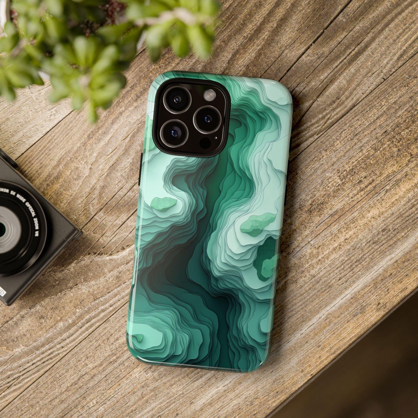 Seafoam Green Topography Pattern