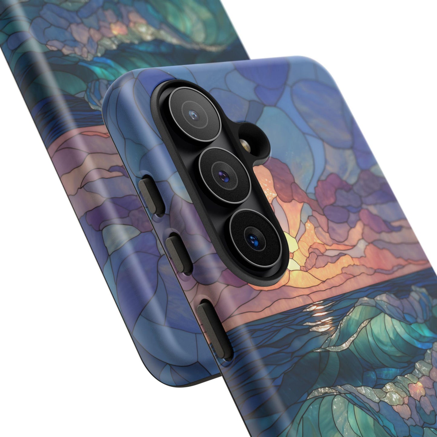 Lavender Beach Stained Glass Waves