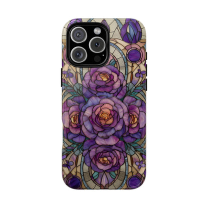 Lavender Roses Stained Glass