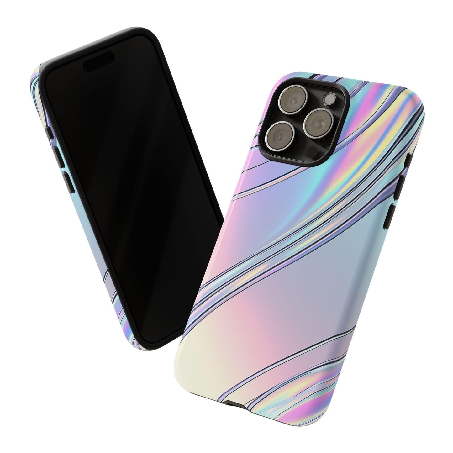 Sleek Iridescent Silver Waves