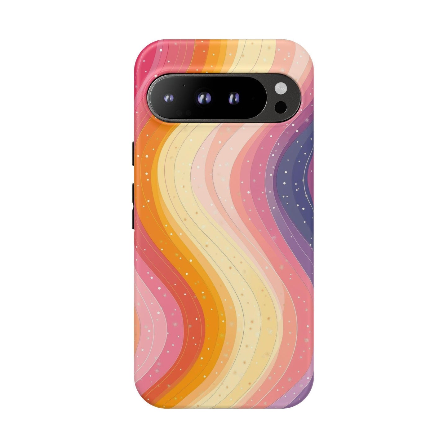 Peach Pastel Pink Wave Stripes