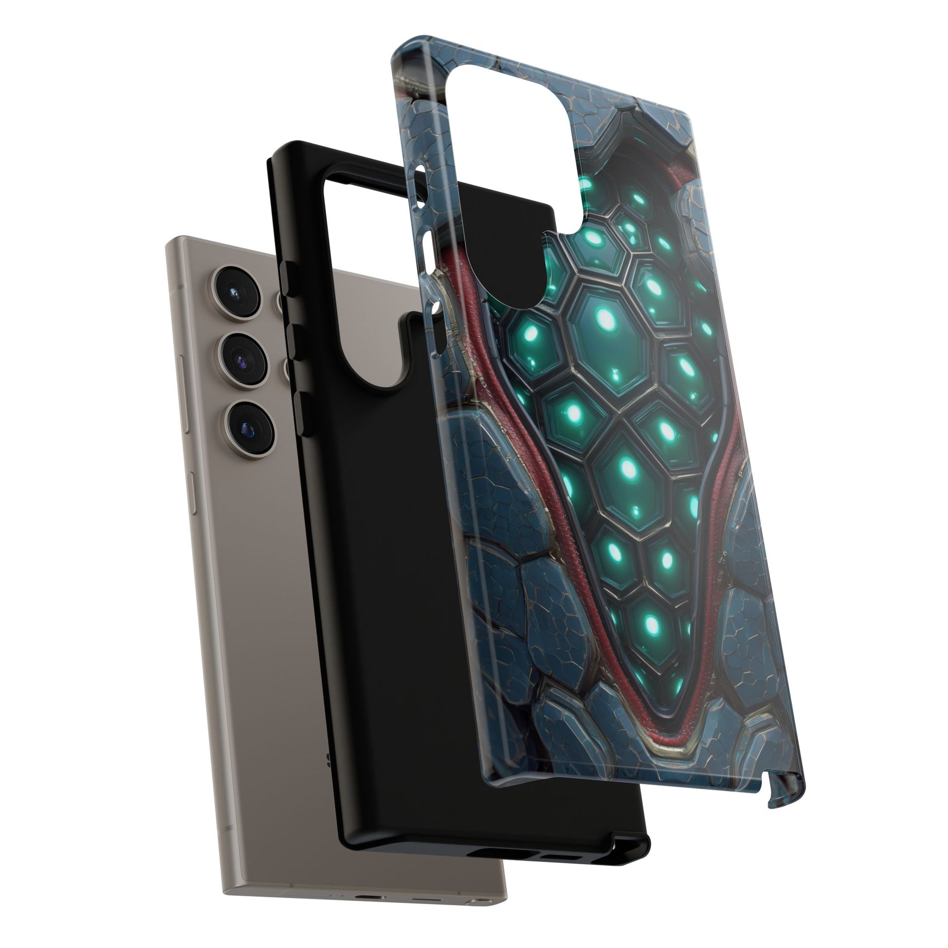 Alien Tech Hex Teal Gray Armor