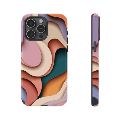 Pink Beige Abstract Wavy Pattern