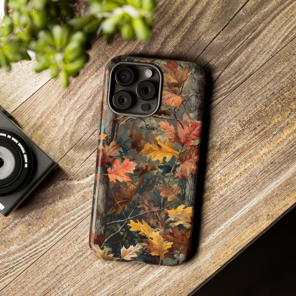 Autumn Forest Camouflage Orange Brown Leaves