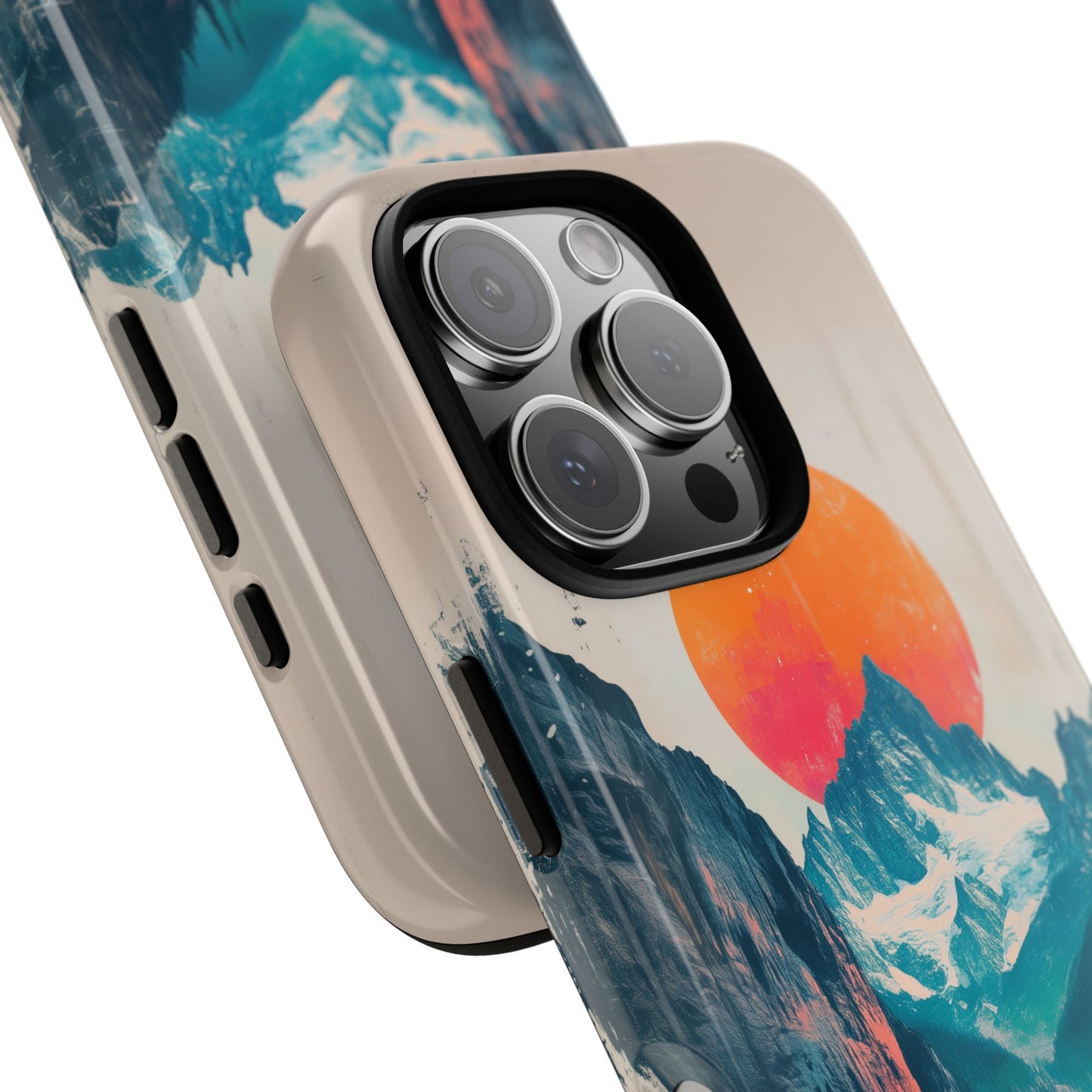 Blue Mountain Orange Sun Risograph